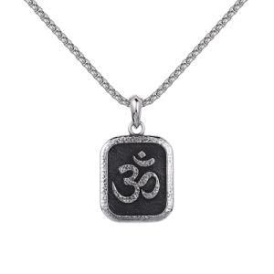 Religious Hinduism Sign Amulet Om Pendant Necklace Men Jewelry