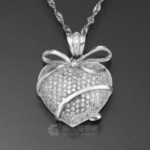 Hot Bow Tie &amp; Heart Silver 925 Pendant for Gift