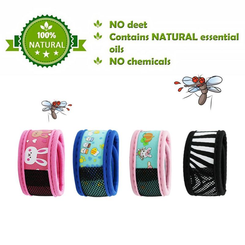 100% All Natural Plant-Based Oil Mosquito Bands Waterproof Non-Toxic Pest Control Mosquito Repellent Bracelet, Fabric Anti-Mosquito Bracelet