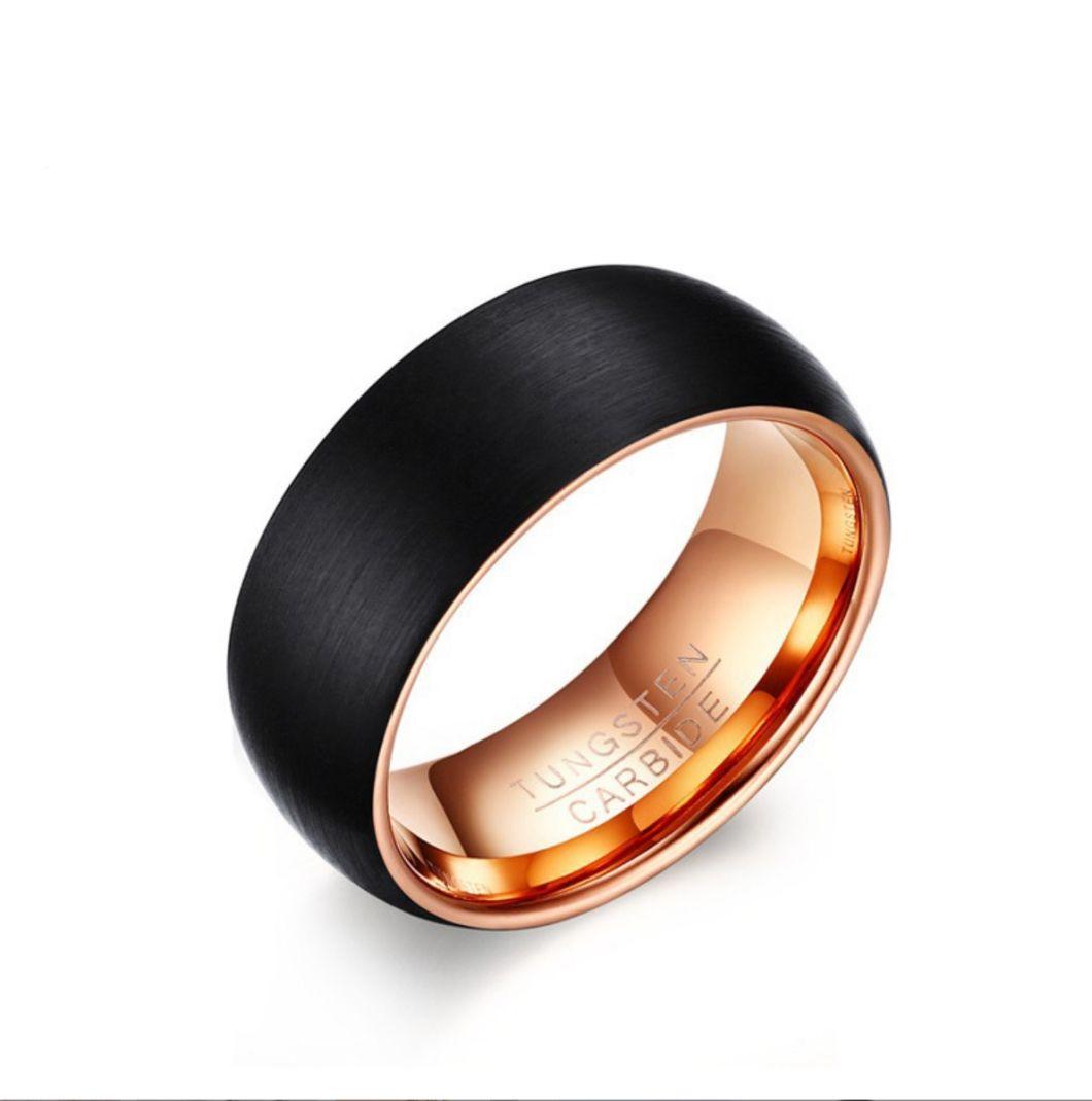 Fashion Jewelry 8mm Waya Polished Titanium Ring Black Korean Version of Men′ S Personality Ring