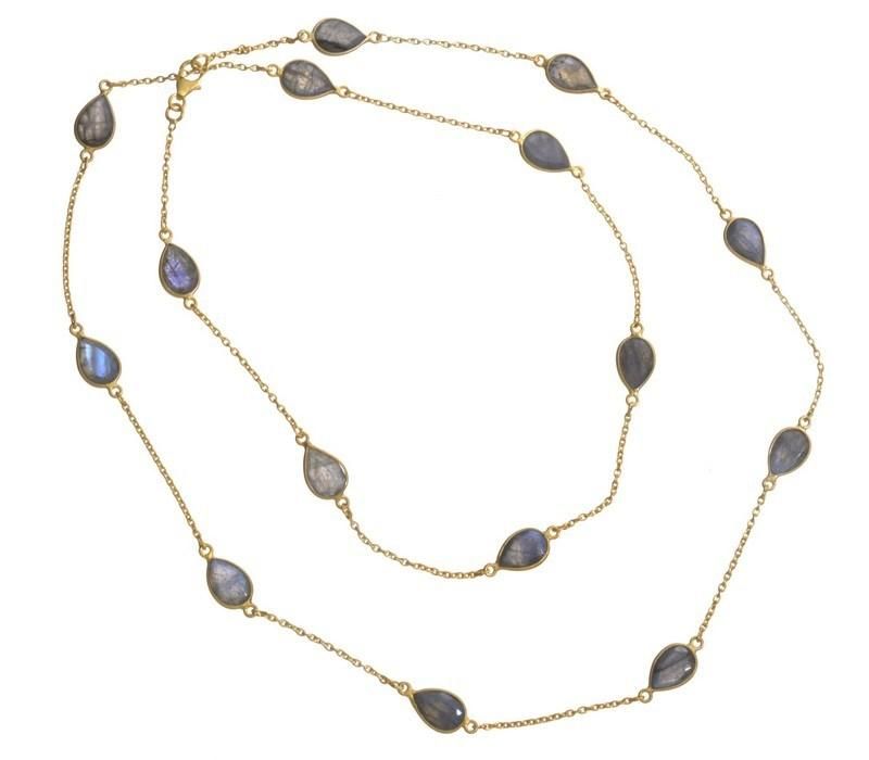 Labradorite Gemstone Necklace Chain