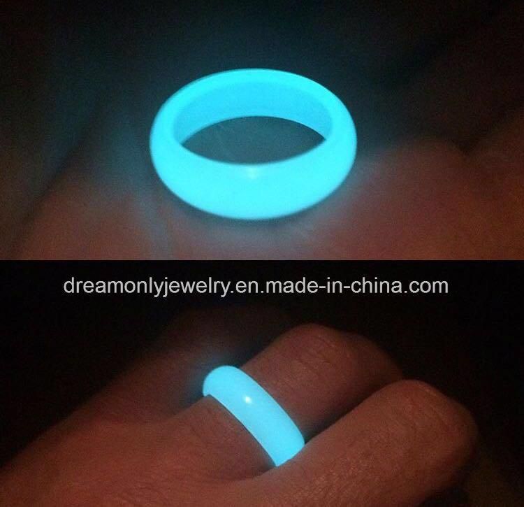 Glow in The Dark Ring Carbon Fiber Ring Luminous Epoxy Ring Glowing Ring