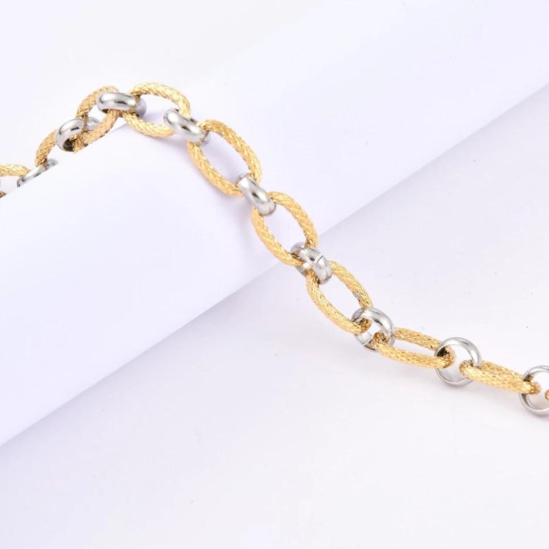 Fashion Design Elegant Silver Gold Two-Tone Polished Jewelry Necklaces for Gift Party Stainless Steel Jewel Design