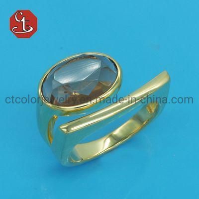 Special Fashion 925 Sterling Silver Ring Faceted Cab Oval Shape Big Coffee Brown Pink Color Glass Rings For Women Girls Jewelry