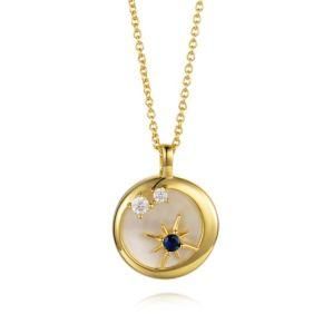 Trendy Women S925 Sterling Silver Gold Shell Star Shape Shell Necklace Jewelry