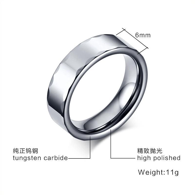 Faceted Edge Tungsten Ring