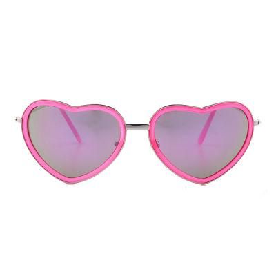 Heart Shape Pink Mirror Children Sunglasses