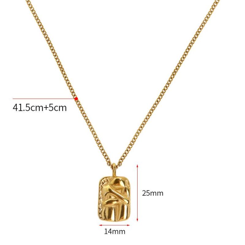 Female Daily 18K Gold Plated Stainless Steel He and Her Hug Necklace