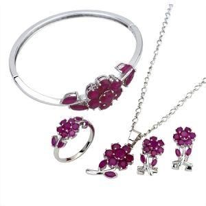 S00078 Hiqh Quality Crystal Flower Jewelry Sets Fashion Necklace Ring Earring, Bracelets