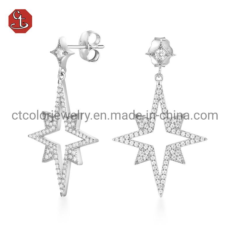 Heavy Metal Design Earrings Hip Hop Big Silver or Brass Earring for Ladies Jewerly