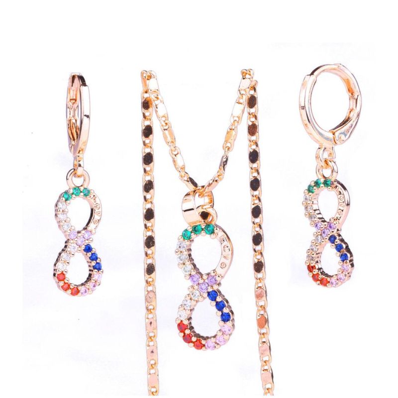 Fashion Accessories Costume Jewellry 18K Gold Plated Zircon Jewelry Set with CZ
