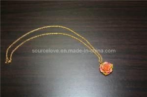 Women Necklaces-24k Gold Dipped Rose Necklace (XL058)