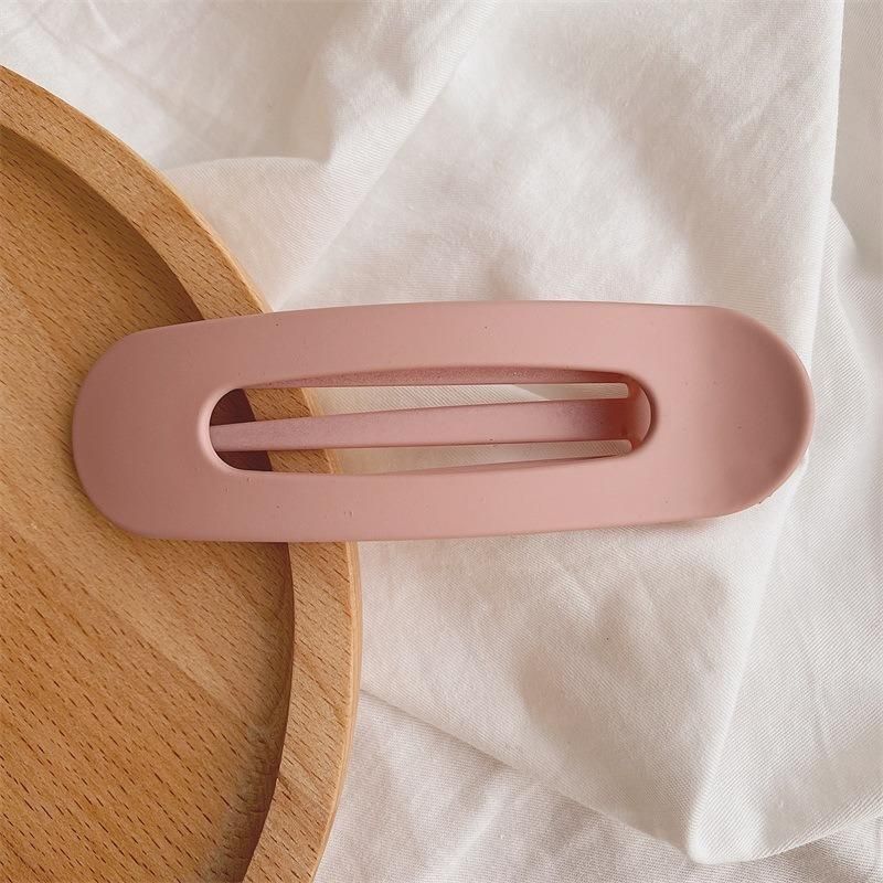 Ins Simple Hair Accessories Plastic Big Frosted Oval Baking Paint Hair Pin