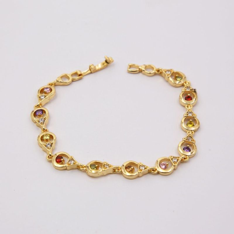 Fashion CZ Cubic Zirconia Jewelry 18K Gold Plated Bracelet