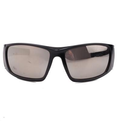 2017 Hot Selling Wrapped Black Sports Sunglasses with Mirror Lens