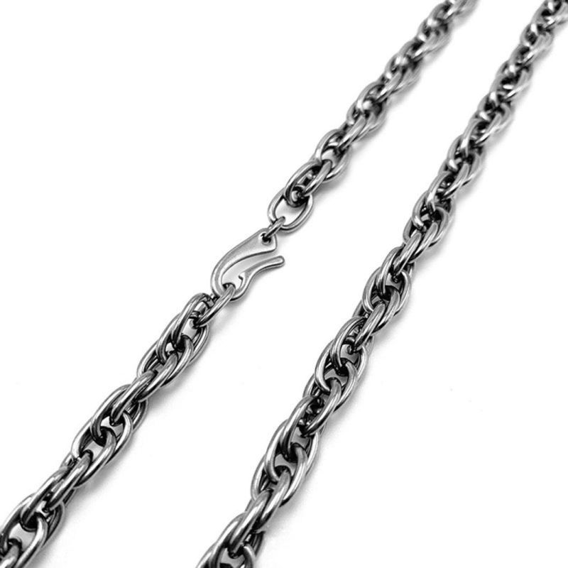 High Quality Fashion Accessories 7mm Wide Pure Titanium Twist Chain Necklace Bracelet Titanium Alloy Non-Embroidered Non-Corrosion Necklace for Men Tinl2523