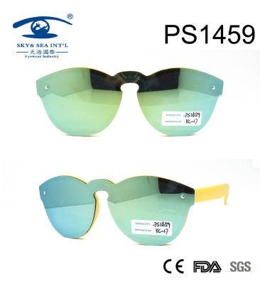 Fashion Plastic Material Kids Sunglasses with Mirror Lens Coating