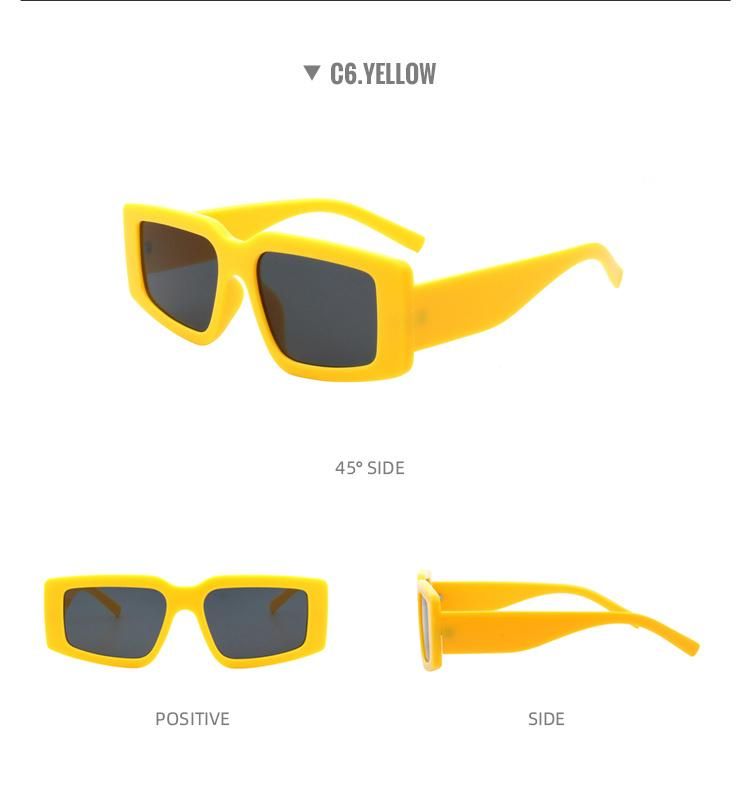 2022 New Arrival Women Plastic Frame Gradient Sun Glasses Retro Square Sunglasses
