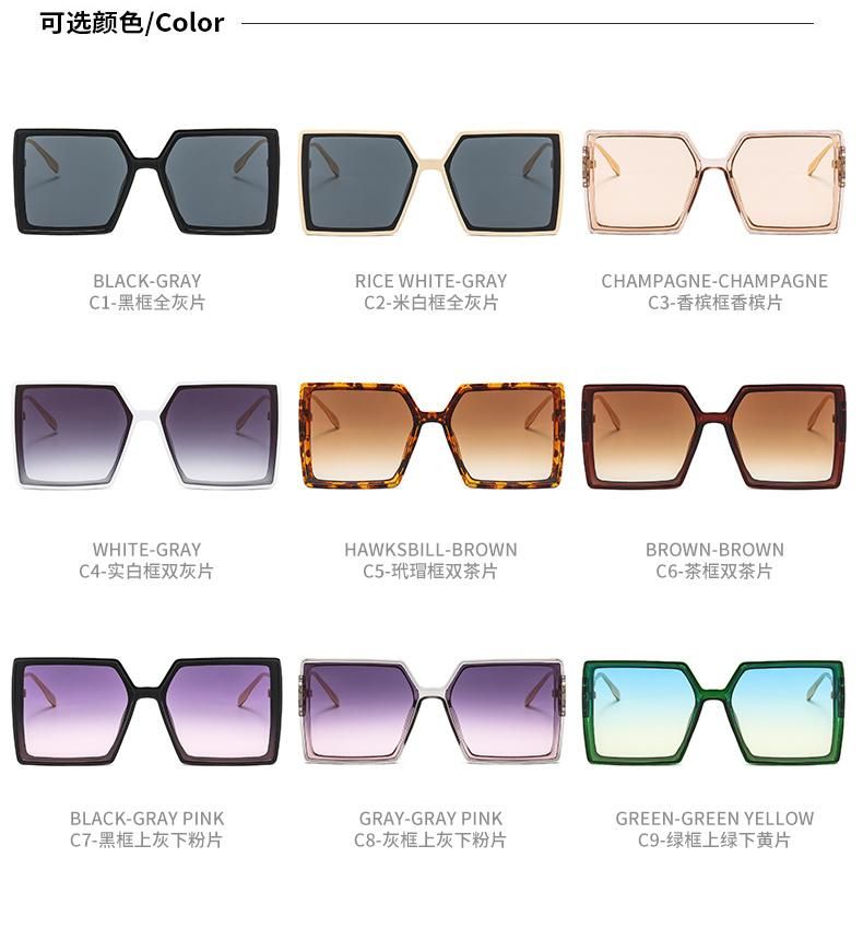 2022 Color Fashion Square Metal Chain Trendy Women Gradient Shades Men River