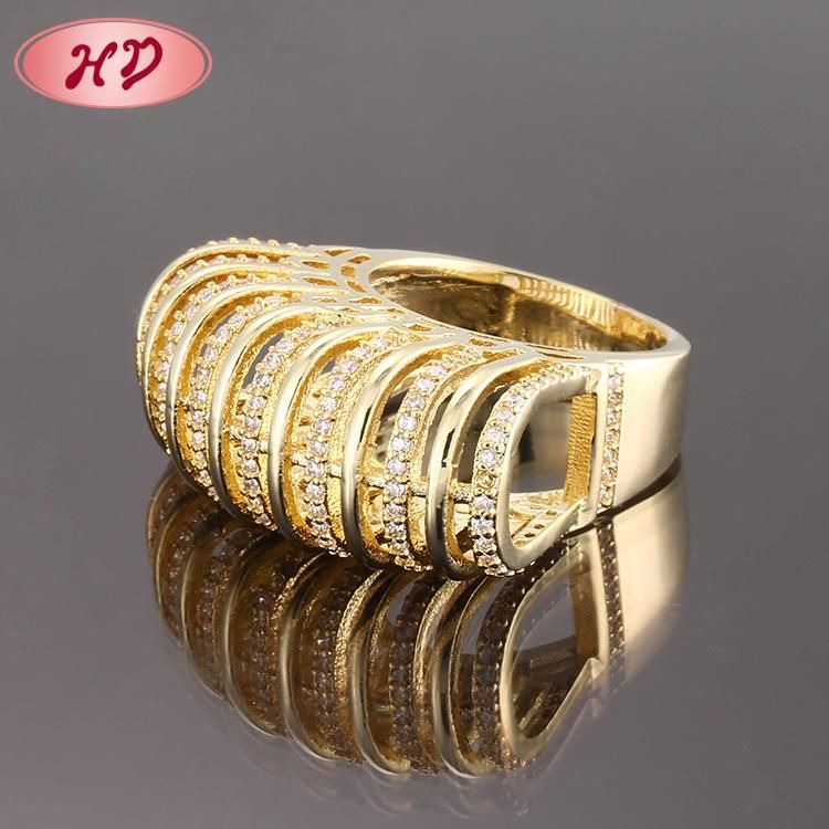 Fashion Women 18K Gold Plated Silver Stainless Steel Engagement Wedding Finger Rings Jewelry Design
