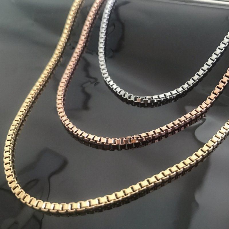 Wholesale 18K Gold Plated Stainless Steel Popular Fashion Jewelry Box Chain Necklace Hip Hop Jewelry