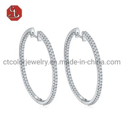 Simple Round Circle Earring Shiny Cubic Zircon Hoop Earring Fashion accessories Jewellery