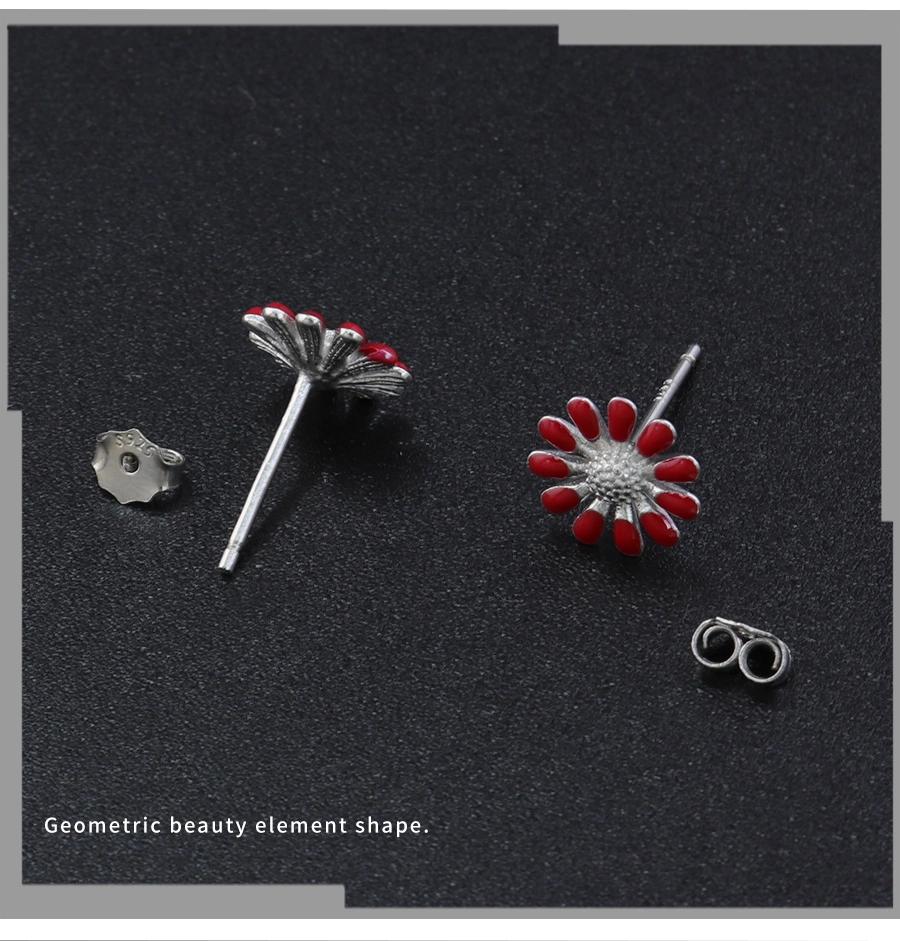 S925 Silver Flower Stud Earrings