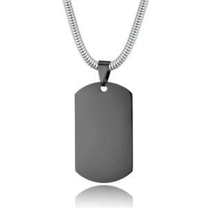 Fashion Jewelry Key Dog Tag Square Stainless Steel Necklace