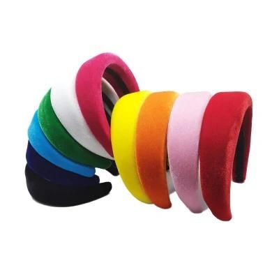 Wholesale Factory Sponge Wide Side Women Colorful Hair Band Headband