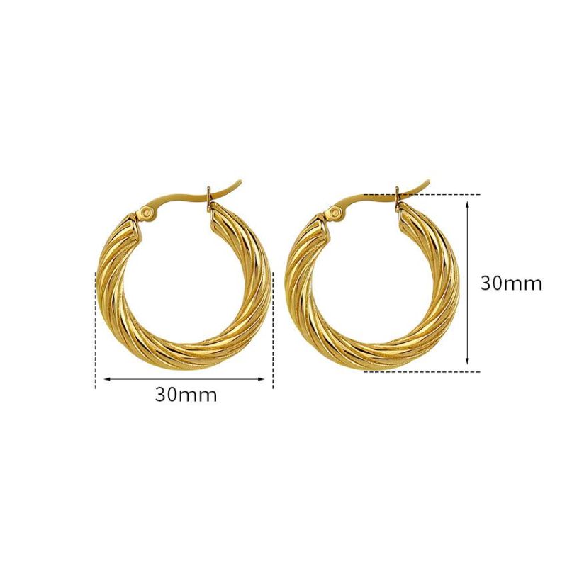 Large Vintage Twisted Line Hoop Earrings Gold Color Earings Circle Earrings for Women Jewelry