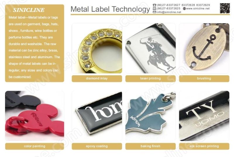Custom Fashion Stainless Steel 10mm Diameter Jewelry Pendant Metal Label