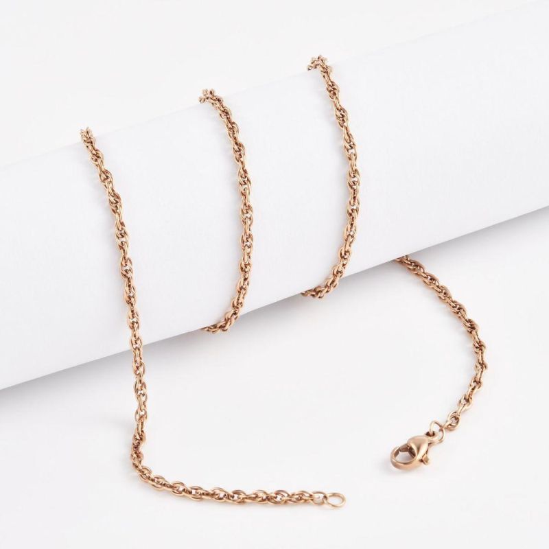 Fashion Accessories Jewellery Stainless Steel Double Layered Cable Chain Bracelet Necklace for Jewelry Pendants