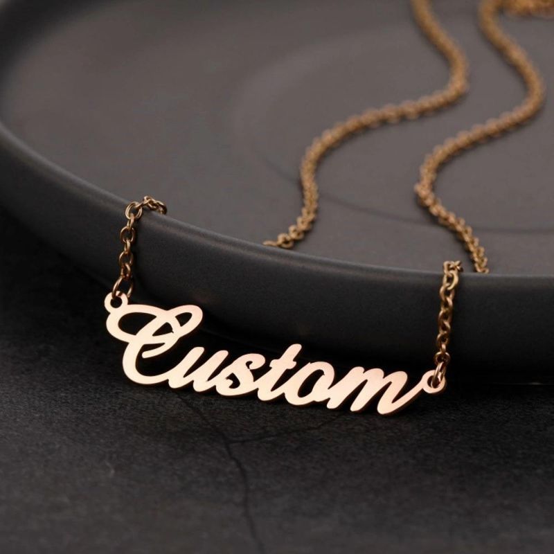 Customized Stainless Steel Name Necklace Personalized Necklace Pendant Nameplate Gift