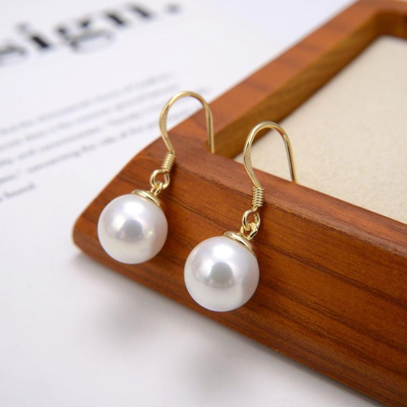 Classic Style 925 Sterling Silver Pearl Hook Earring