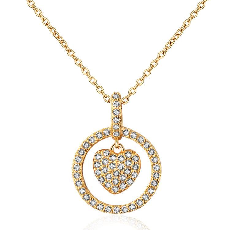 Fashion Heart Shape Crystal Silver Pendant Jewelry