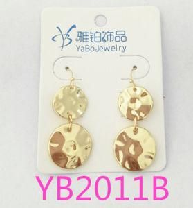 Gold Round Casting Fishhook Earring