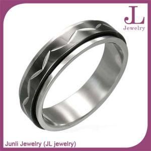 Black Plated Stainless Steel Spinner Worry Ring (RS131)