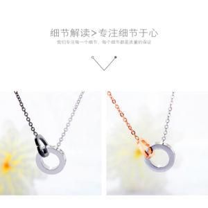 Fashion Design Jewelry Adjustable Women Stainless Steel Lock Round&#160; &#160; Pendant &#160; Necklace