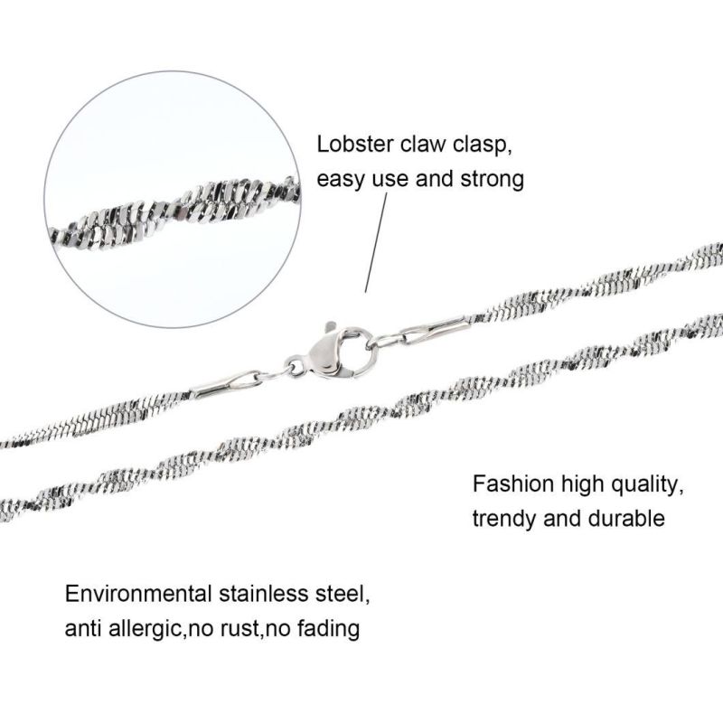 Factory New Twisted Herringbone Alloy Links Non Tarnish 316 Steel Jewelry Decoration Chain for Luxury Handbag or Costume
