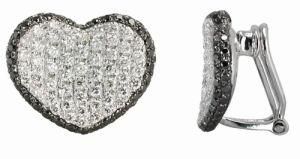 18k High End White&Black Diamond Earring (BLE3)