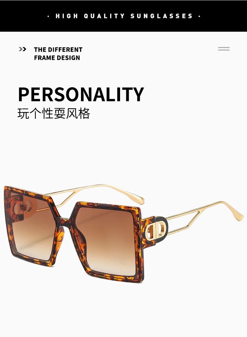 2022 Color Fashion Square Metal Chain Trendy Women Gradient Shades Men River