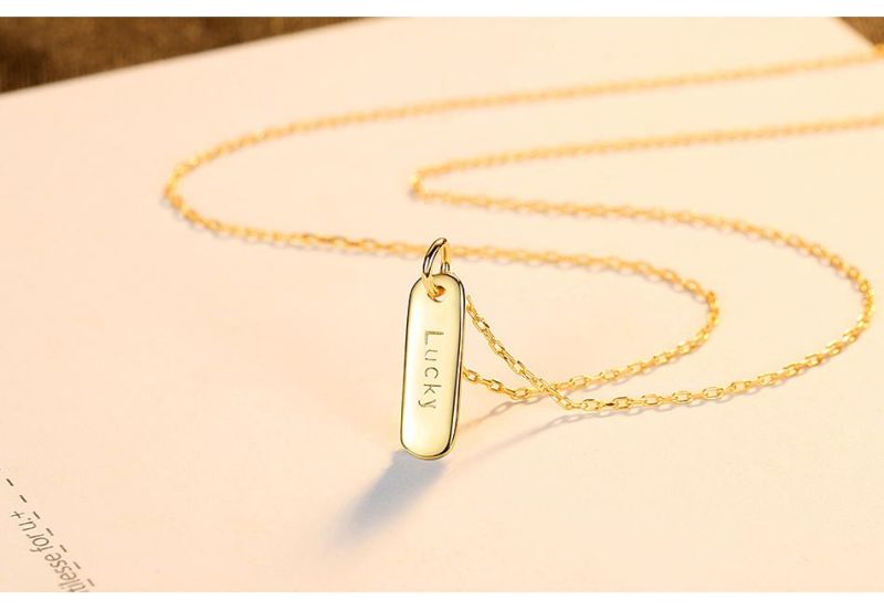 Custom Strip Shape Promotional Necklace with Lucky Words