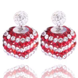 Fashion Square Dice Shaped 925 Sterling Silver Crystal Earring