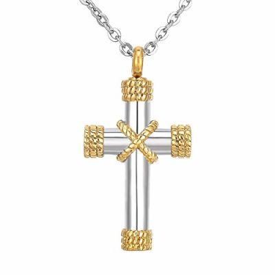 Gold Color Jewelry Cross Cremation Pendant for Man
