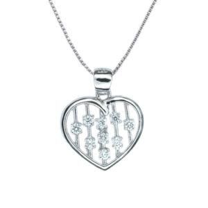 Love Couple Gift Heart Pendants with CZ Choker Necklaces Chains