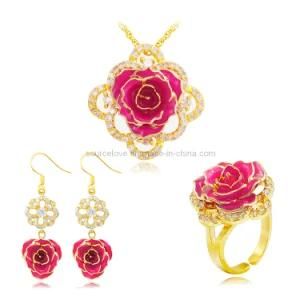 24k Gold Rose Earring / Necklace/Ring (YT051)