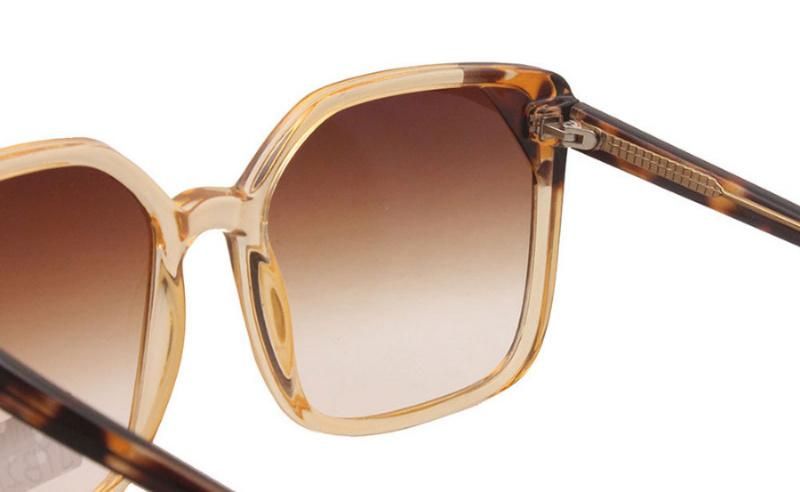 2022 Latest Oversized Square Ladies CE UV400 Polarized Shades Gradient Plastic Fashion Women Sunglasses