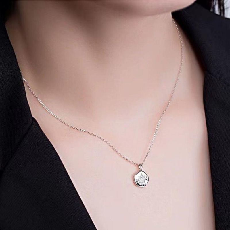 New Hot Selling S925 Sterling Silver Irregular Sun Round Pendant Necklace Best Selling Jewelry