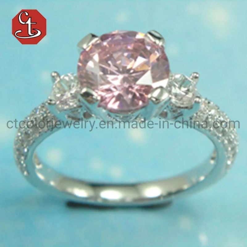 Wedding Proposal Silver Rings For Women Luxury Shiny Zircon Rhodium Lover Finger Ring Fashion Jewelry