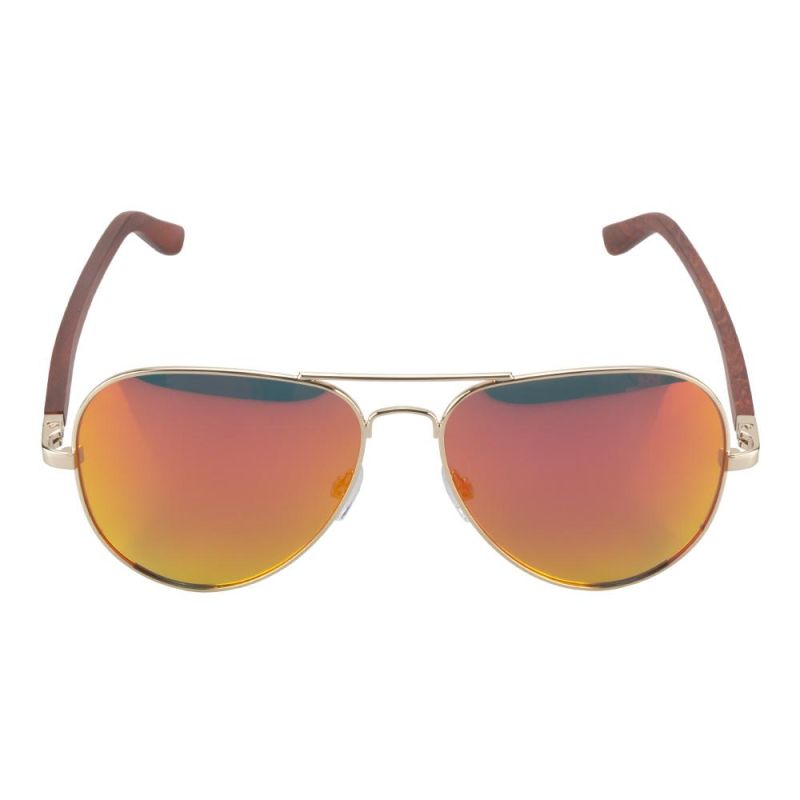 Handmade Polaroid Wooden Sunglasses with Metal Polarized Sunglasses